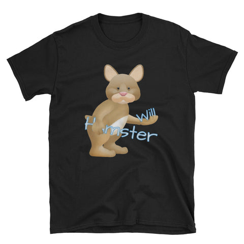 "Hamster Will" Short-Sleeve Unisex T-Shirt-Adult Size_Black